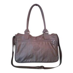 Kipling Crinkle Nylon Shoulder/Crossbody Bag in Foggy Gray